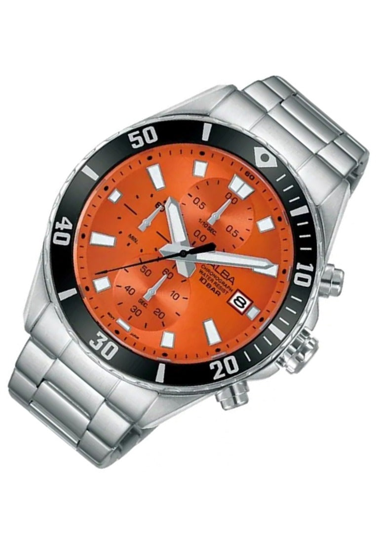 Alba Active Chronograph Stainless Steel Strap Watch for Men AM3803X1-Watch Portal Philippines