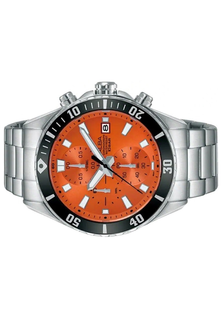Alba Active Chronograph Stainless Steel Strap Watch for Men AM3803X1-Watch Portal Philippines