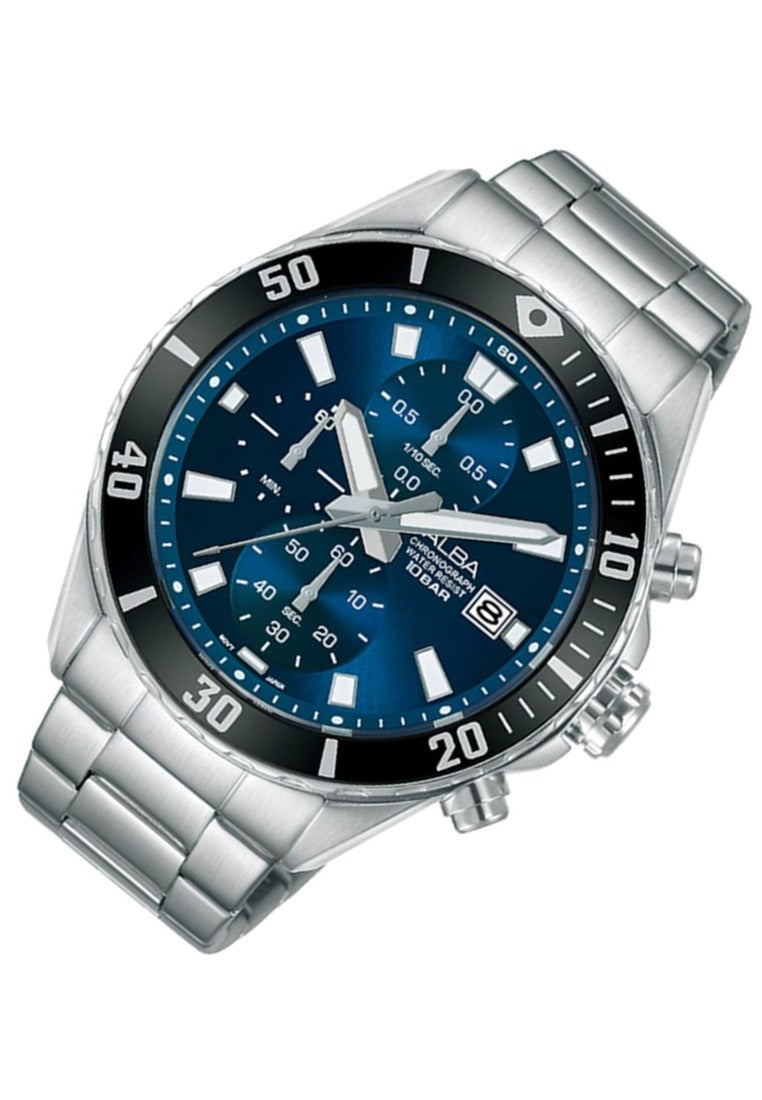 Alba Active Chronograph Stainless Steel Strap Watch for Men AM3809X1-Watch Portal Philippines