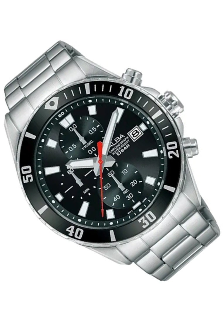 Alba Active Chronograph Stainless Steel Strap Watch for Men AM3811X1-Watch Portal Philippines