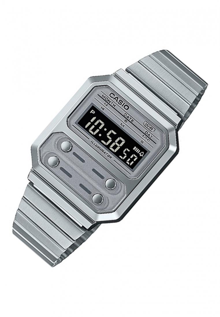 Casio A100WE-7B Digital Stainless Steel Strap Watch For Men-Watch Portal Philippines