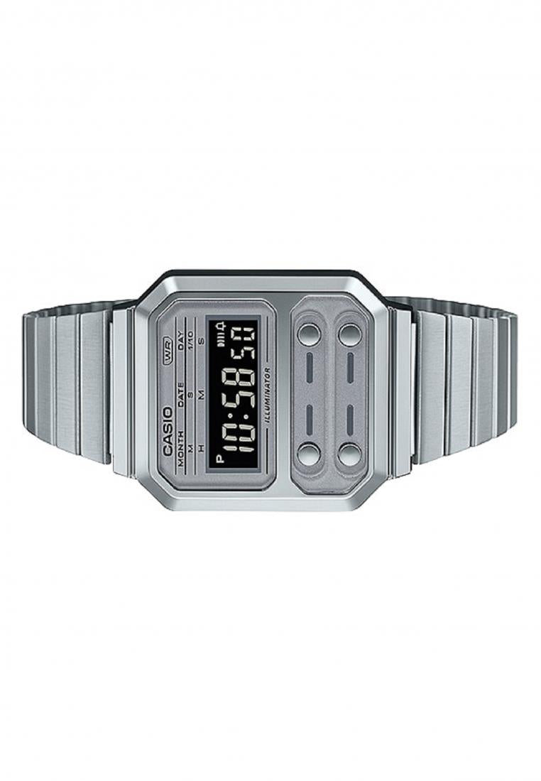 Casio A100WE-7B Digital Stainless Steel Strap Watch For Men-Watch Portal Philippines