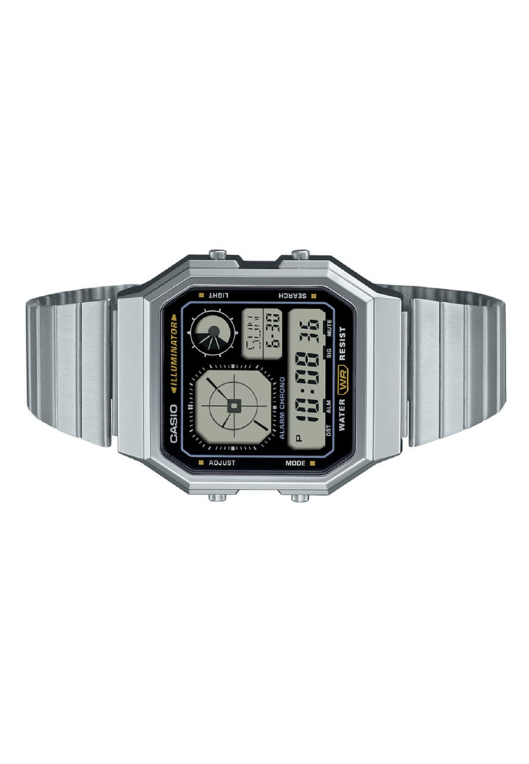 Casio A130WE-1A Digital Stainless Steel Strap Watch For Men-Watch Portal Philippines