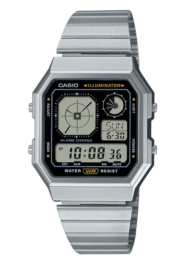 Casio A130WE-1A Digital Stainless Steel Strap Watch For Men-Watch Portal Philippines
