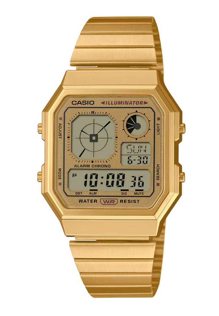 Casio A130WEG-9A Digital Stainless Steel Strap Watch For Men-Watch Portal Philippines