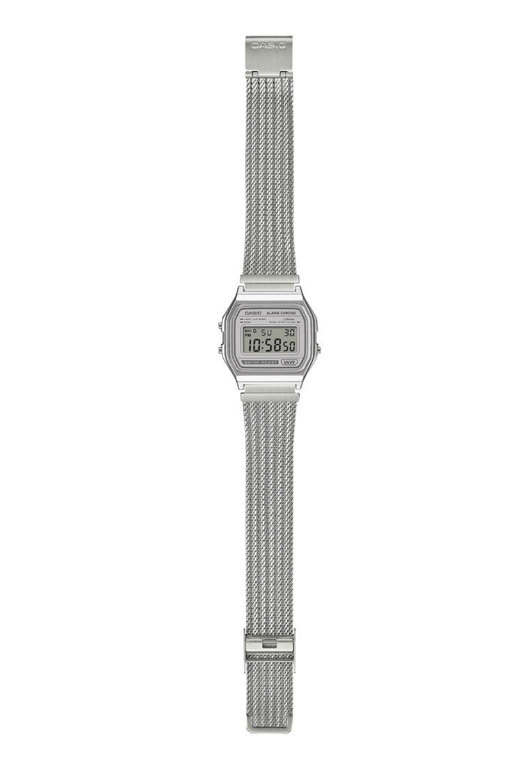 Casio A158WEM-7DF Digital Stainless Steel Strap Watch-Watch Portal Philippines