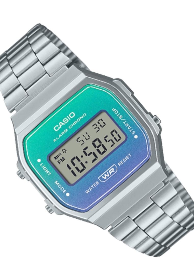 Casio A168WER-2A Digital Stainless Steel Strap Watch For Women-Watch Portal Philippines