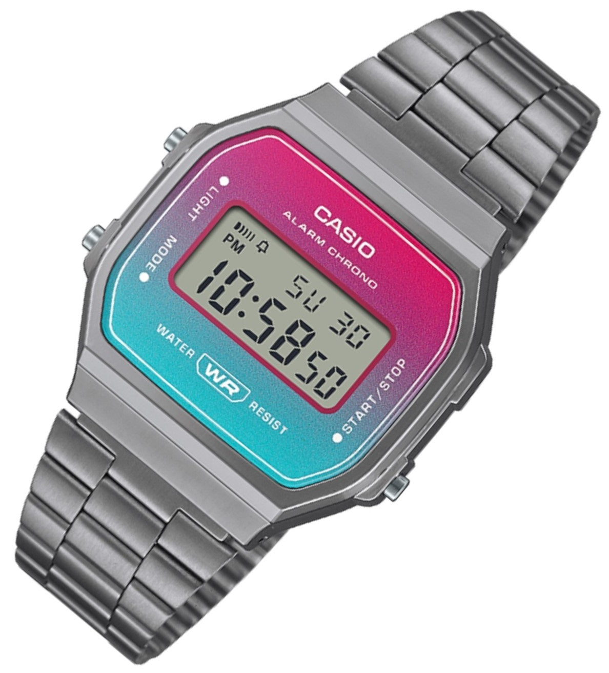 Casio A168WERB-2A Digital Stainless Steel Strap Watch For Women-Watch Portal Philippines