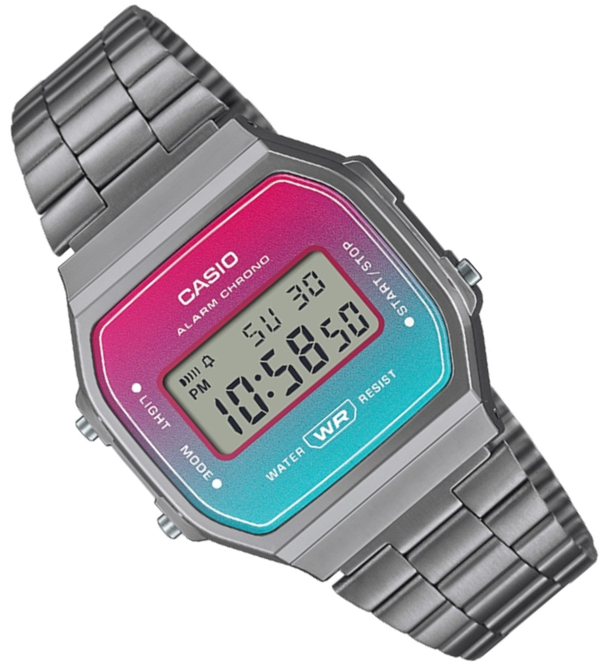 Casio A168WERB-2A Digital Stainless Steel Strap Watch For Women-Watch Portal Philippines