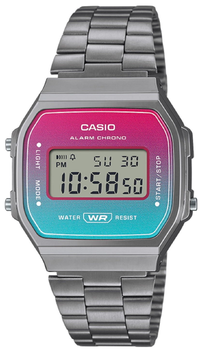 Casio A168WERB-2A Digital Stainless Steel Strap Watch For Women-Watch Portal Philippines