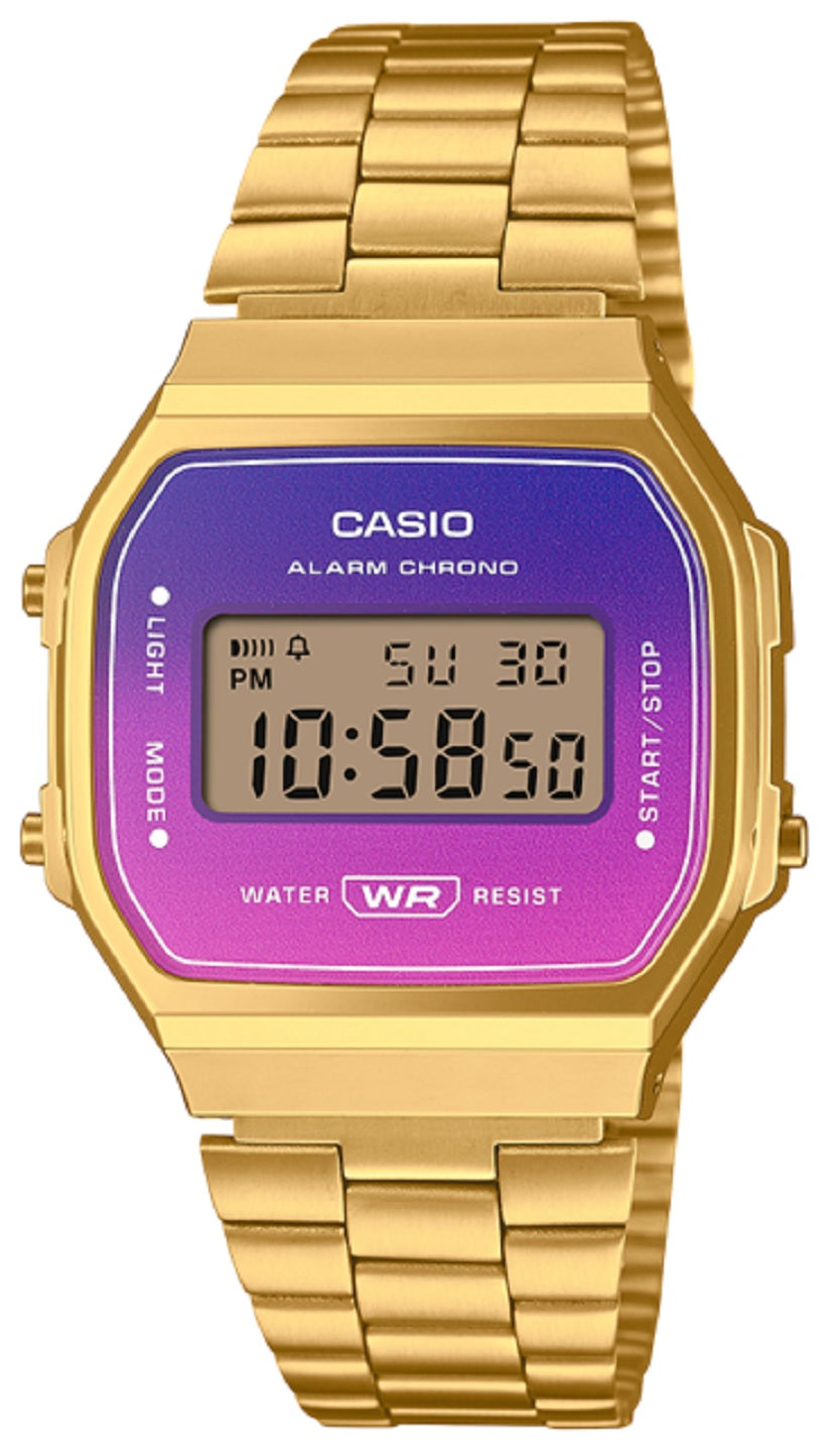 Casio A168WERG-2A Digital Stainless Steel Strap Watch For Women-Watch Portal Philippines
