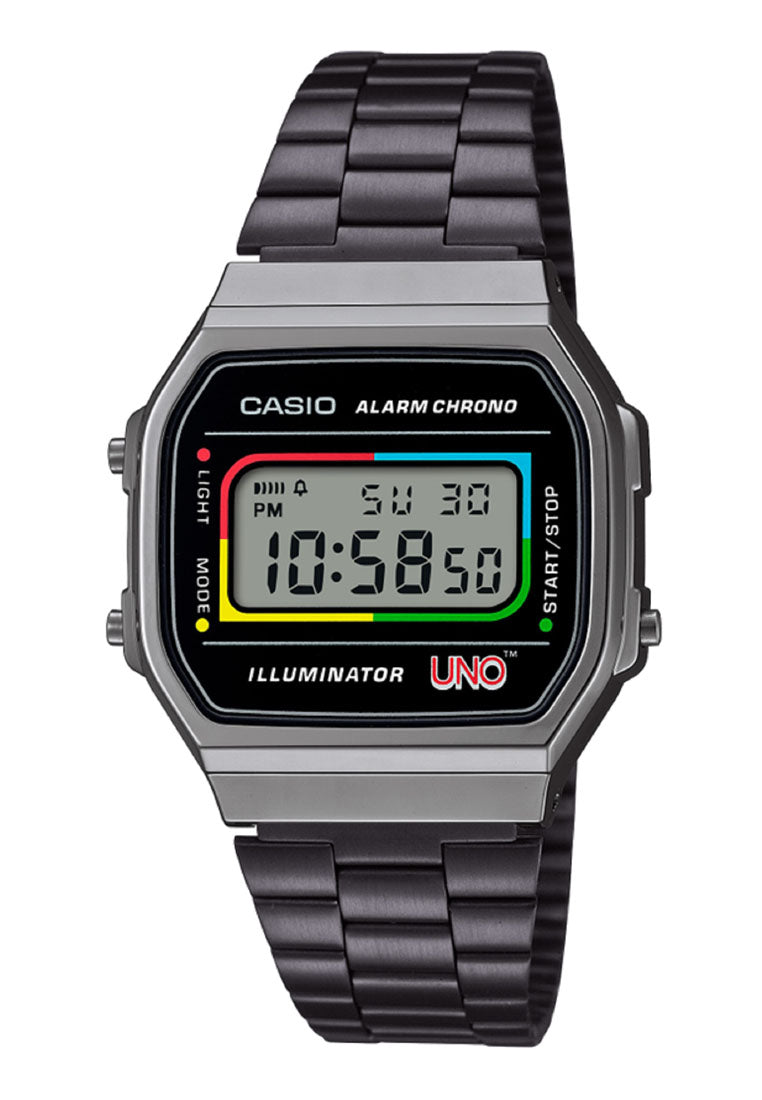 Casio A168WEUC-1A "Uno" Digital Stainless Steel Strap Watch For Men-Watch Portal Philippines