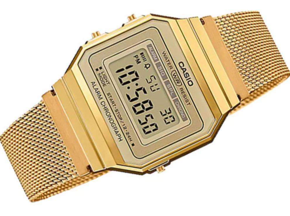 Casio A700WMG-9A Gold Stainless Mesh for Men and Women-Watch Portal Philippines