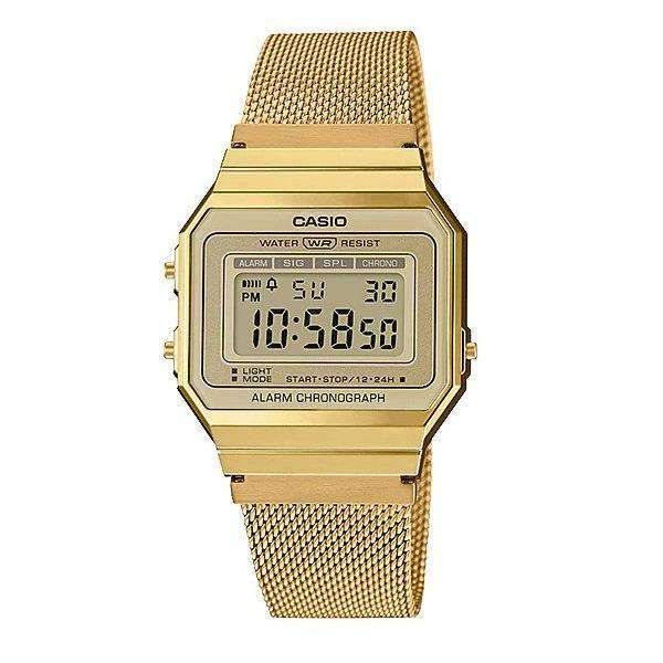 Casio A700WMG-9A Gold Stainless Mesh for Men and Women-Watch Portal Philippines