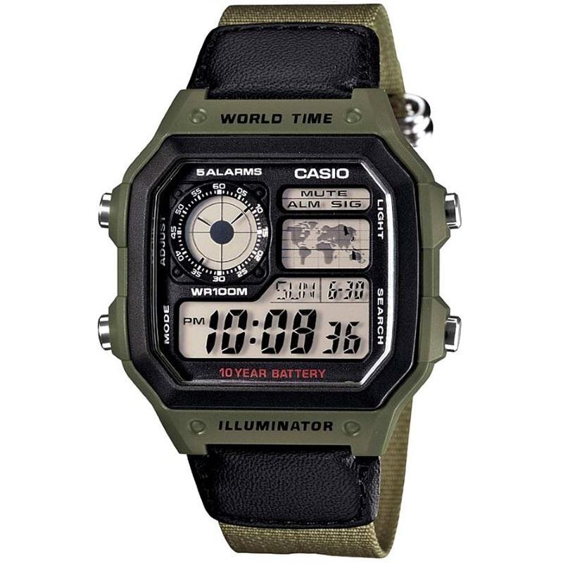 Casio AE-1200WHB-3B Green Nylon Strap Watch For Men-Watch Portal Philippines