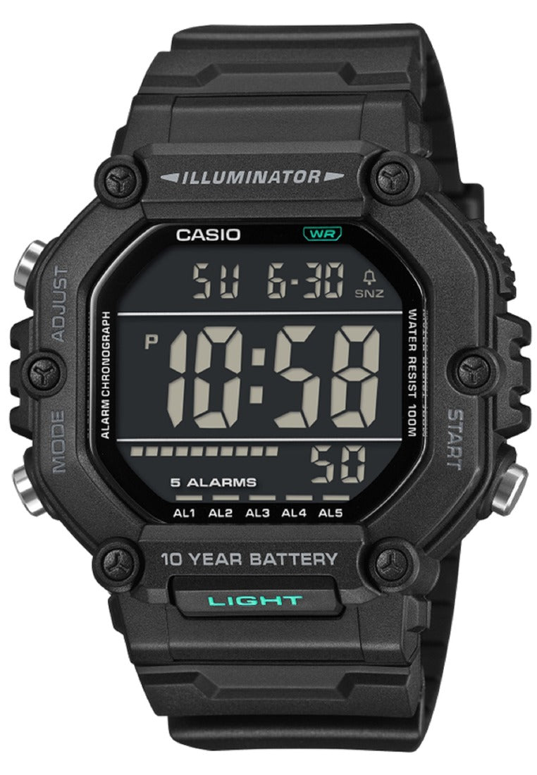 Casio AE-1600HX-1BVDF Rubber Strap Digital Watch for Men-Watch Portal Philippines
