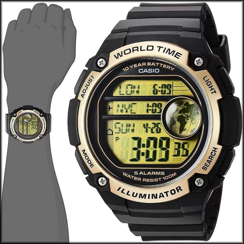 Casio AE 3000W 9AVDF Black Resin Watch for Men Watch
