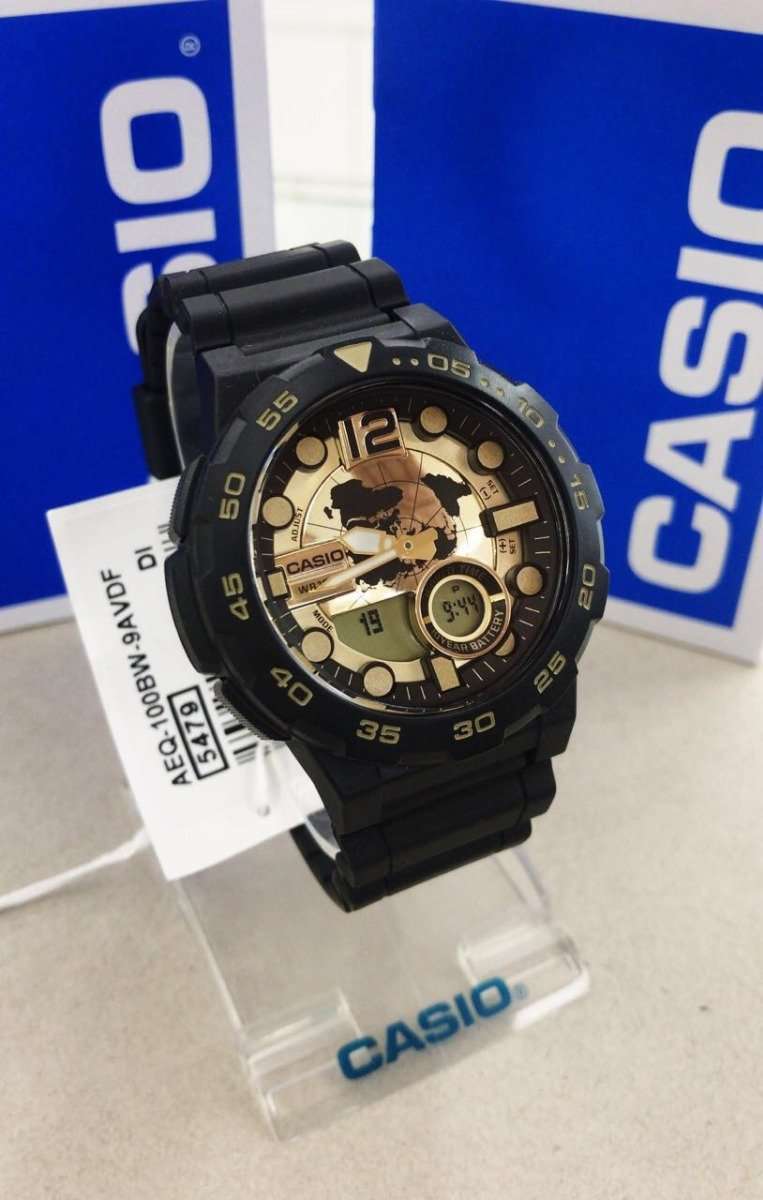 Casio AEQ-100BW-9A Black Resin Strap Watch for Men-Watch Portal Philippines