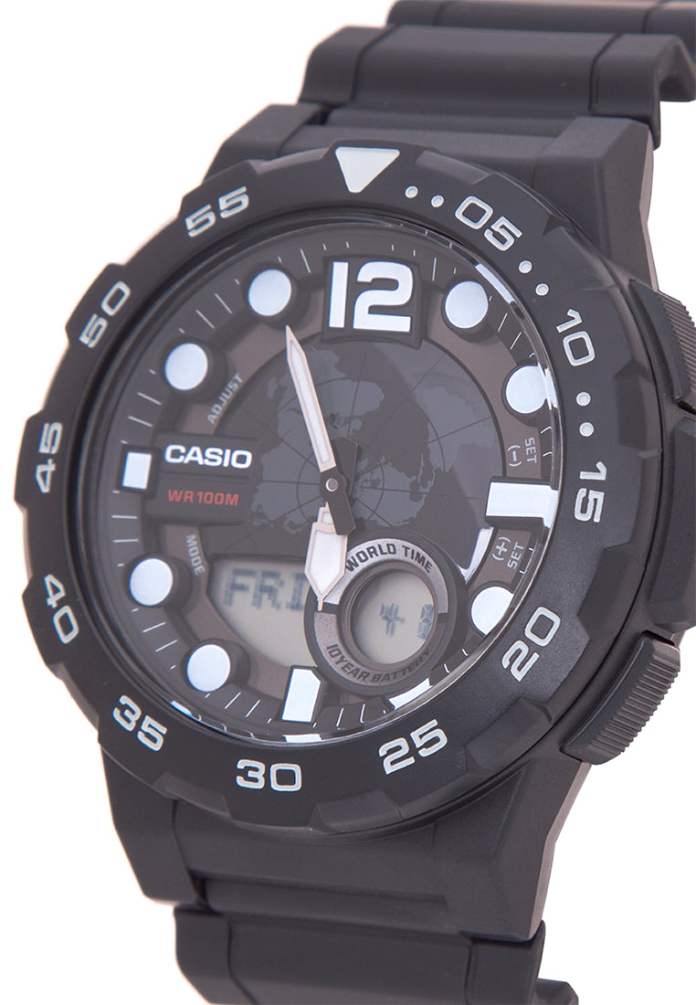 Casio AEQ-100W-1AVDF Digital Analog Rubber Strap Watch For Men-Watch Portal Philippines