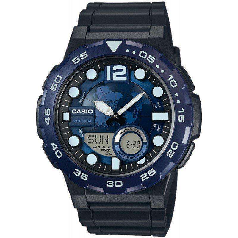 Casio AEQ-100W-2A Black Resin Strap Watch for Men-Watch Portal Philippines
