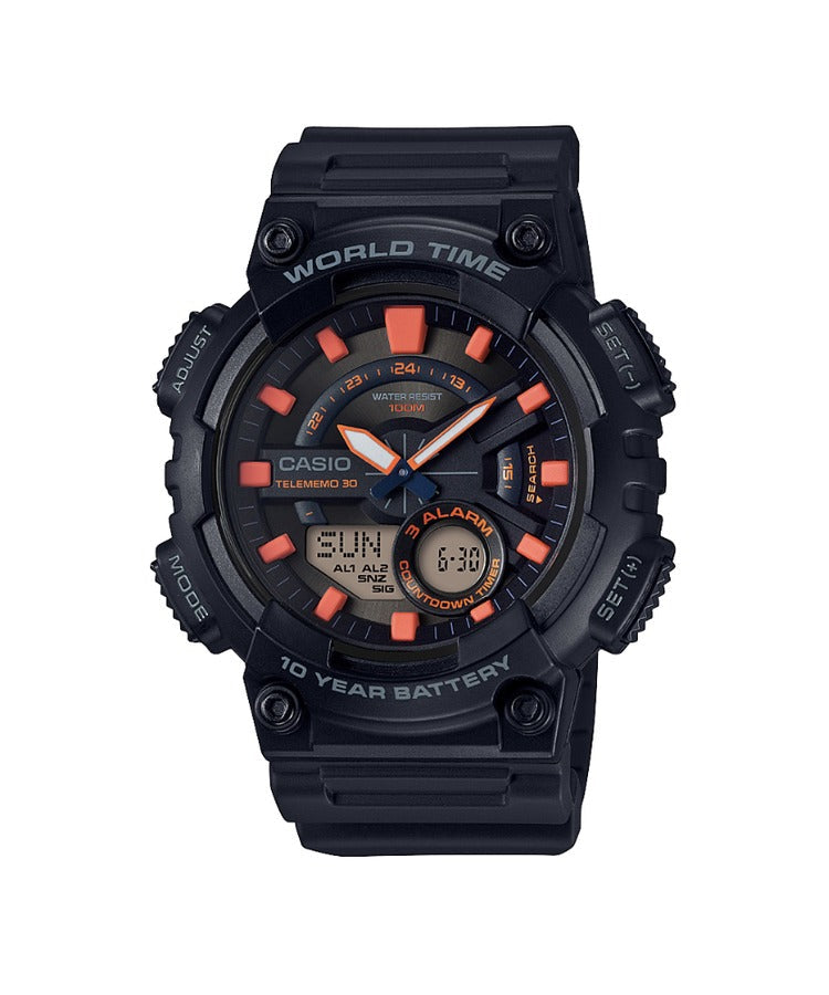 Casio AEQ-110w-1A2 Black Resin Strap Watch for Men-Watch Portal Philippines