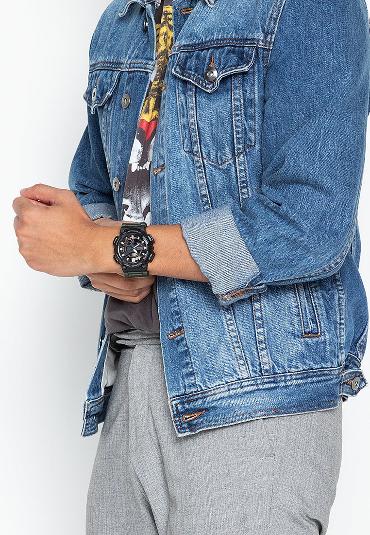 Casio AEQ-110W-3AVDF Digital Analog Rubber Strap Watch For Men-Watch Portal Philippines