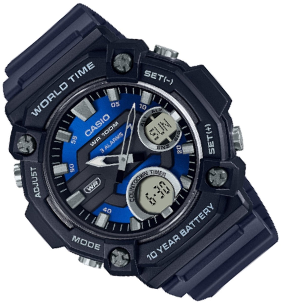 Casio AEQ-120W-2A Digital Analog Rubber Strap Watch For Men-Watch Portal Philippines