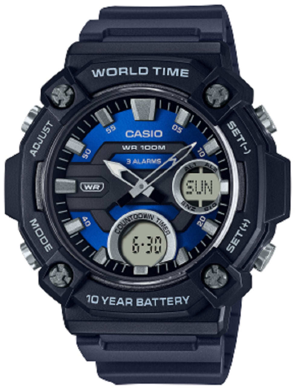 Casio AEQ-120W-2A Digital Analog Rubber Strap Watch For Men-Watch Portal Philippines