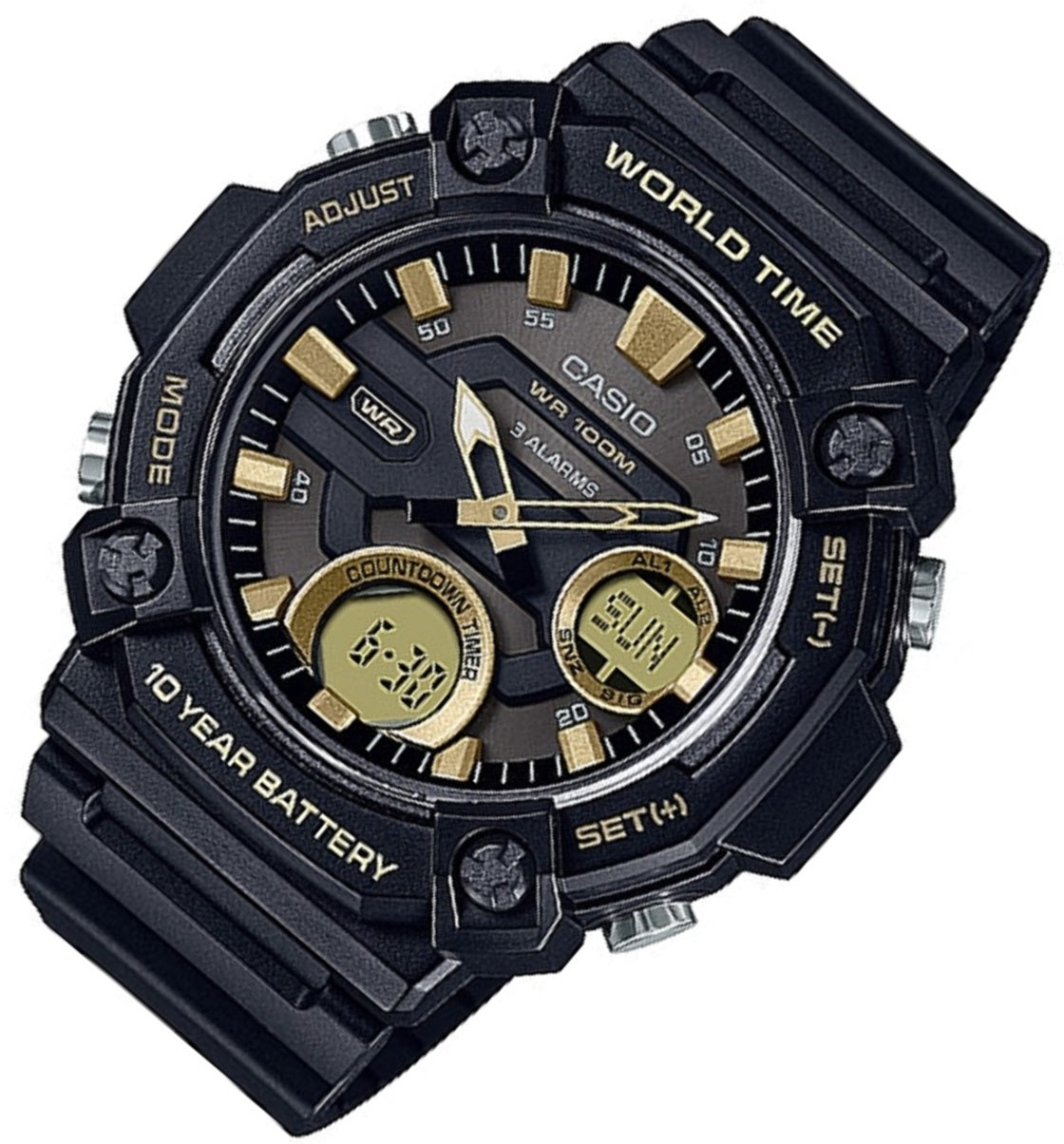 Casio AEQ-120W-9A Digital Analog Rubber Strap Watch For Men-Watch Portal Philippines