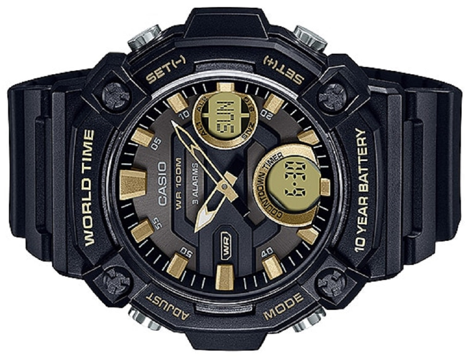Casio AEQ-120W-9A Digital Analog Rubber Strap Watch For Men-Watch Portal Philippines