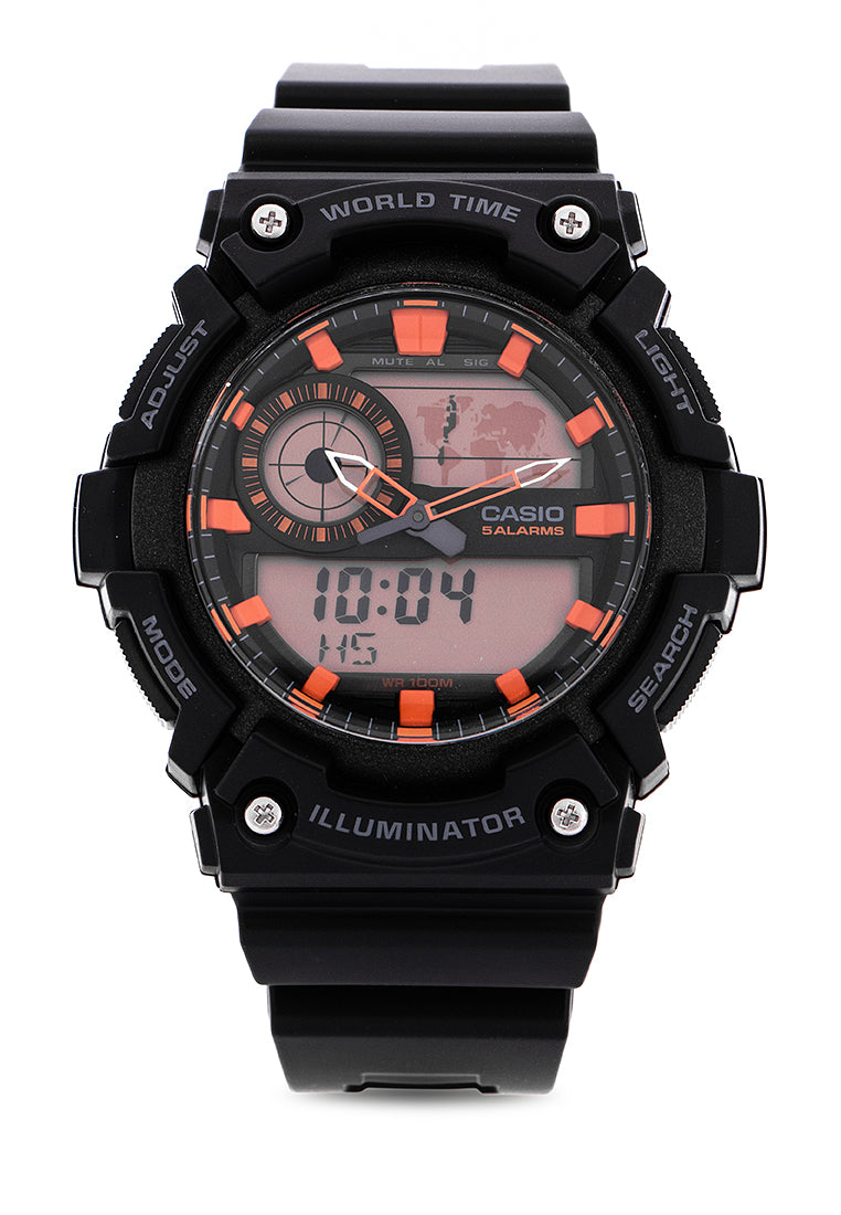 Casio AEQ-200W-1A2VDF Digital Analog Rubber Strap Watch For Men-Watch Portal Philippines