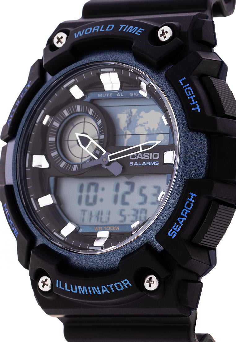Casio AEQ-200W-2AVDF Digital Analog Rubber Strap Watch For Men-Watch Portal Philippines