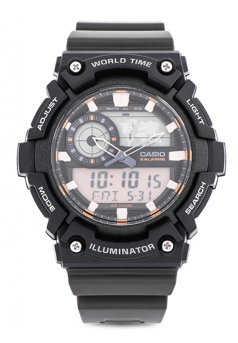 Casio AEQ-200W-3AVDF Digital Analog Rubber Strap Watch For Men-Watch Portal Philippines