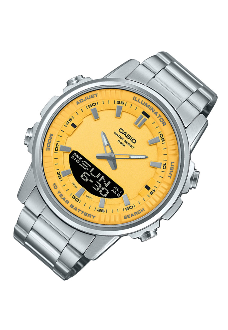 Casio AMW-880D-9A Digital Analog Stainless Steel Strap Watch For Men-Watch Portal Philippines