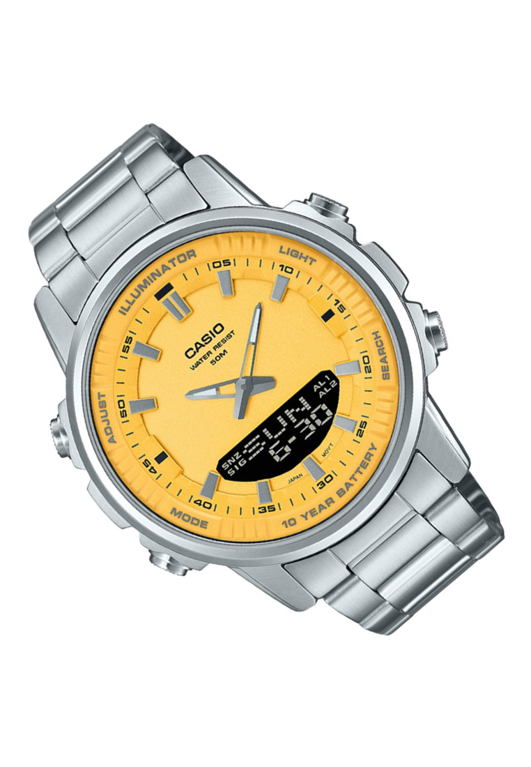Casio AMW-880D-9A Digital Analog Stainless Steel Strap Watch For Men-Watch Portal Philippines