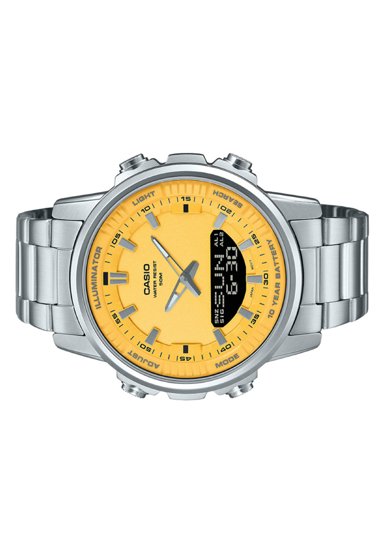 Casio AMW-880D-9A Digital Analog Stainless Steel Strap Watch For Men-Watch Portal Philippines