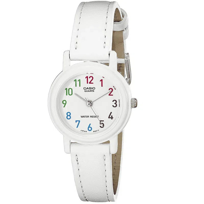 Casio Analog LQ-139L-7B White Leather Strap Women's Watch-Watch Portal Philippines