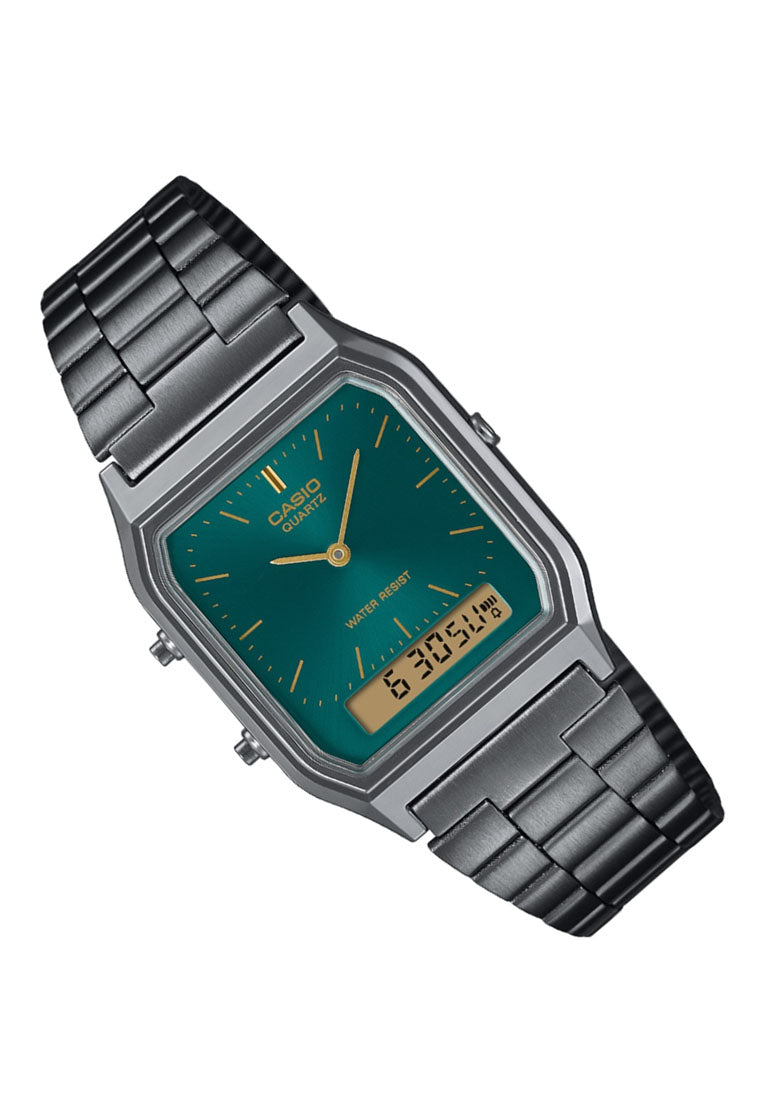 Casio AQ-230EGG-3ADF Stainless Steel Strap Digital Analog Watch-Watch Portal Philippines