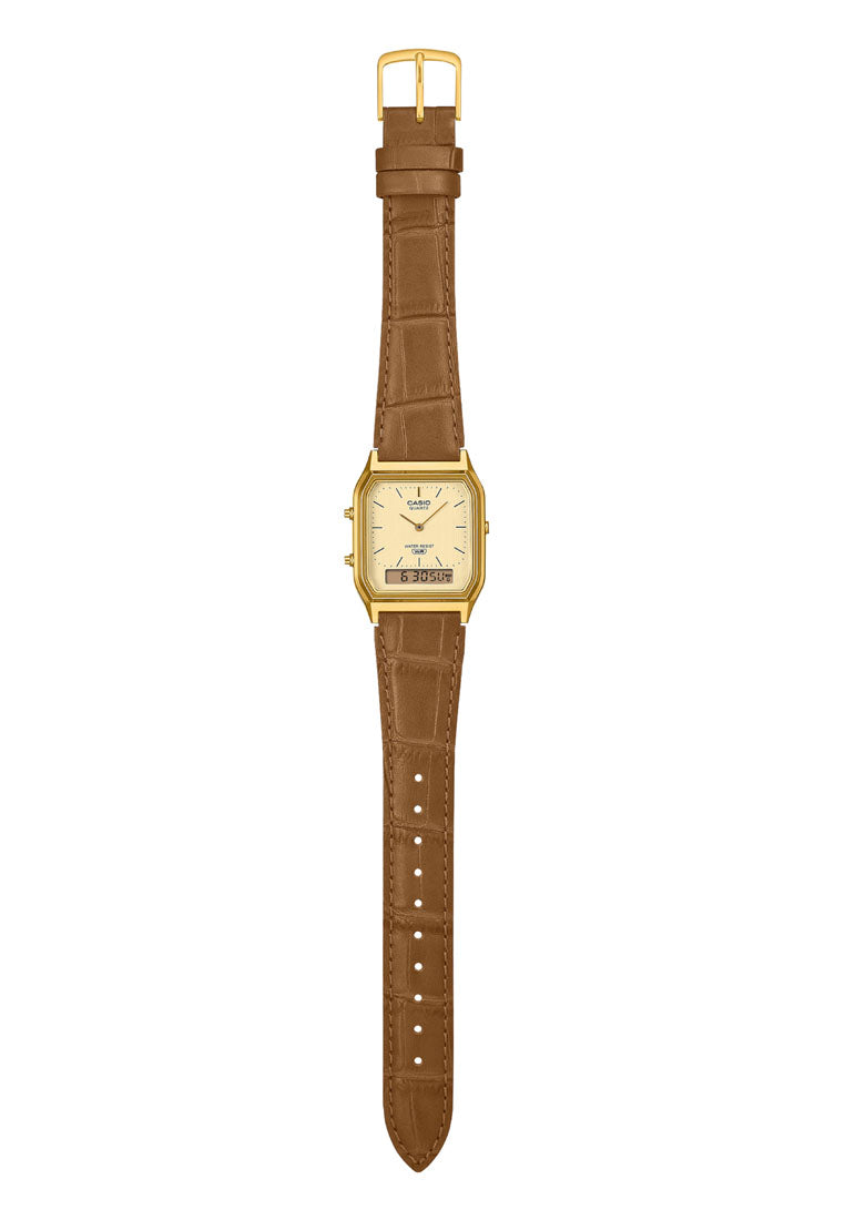 Casio AQ-230EGL-9A Digital Analog Leather Strap Watch-Watch Portal Philippines