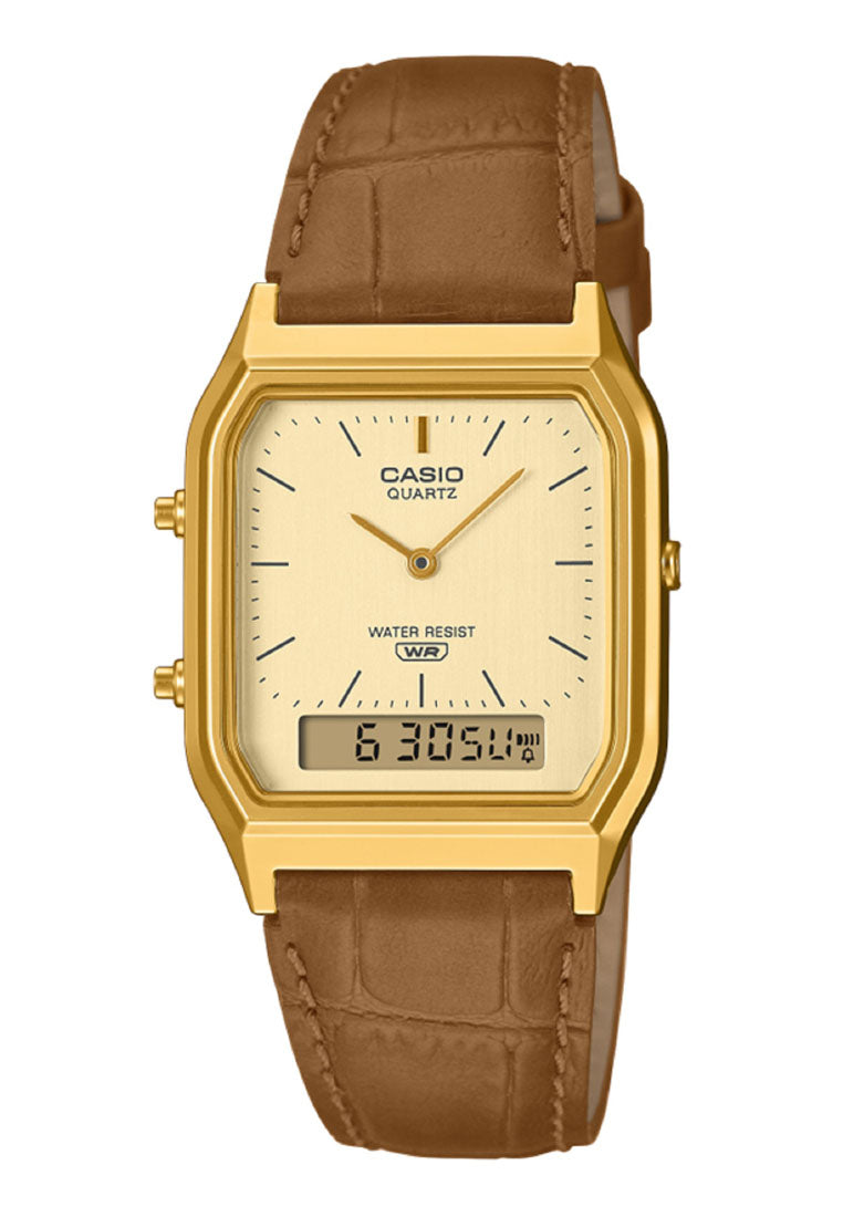 Casio AQ-230EGL-9A Digital Analog Leather Strap Watch-Watch Portal Philippines