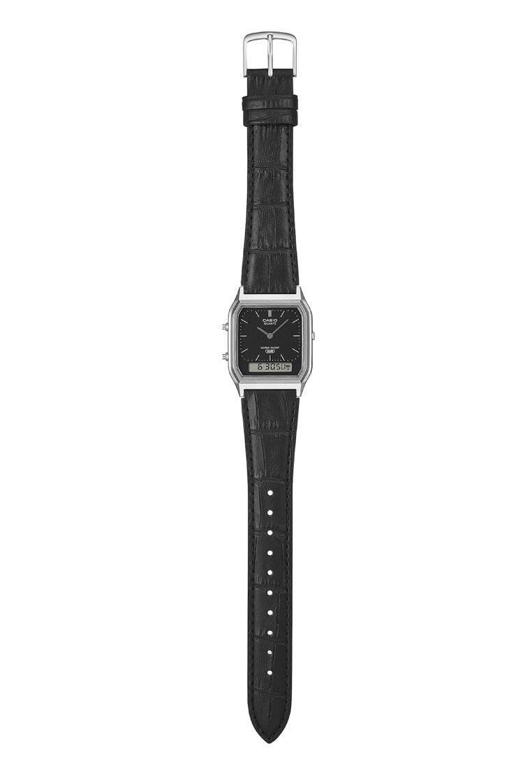 Casio AQ-230EL-1A Digital Analog Leather Strap Watch-Watch Portal Philippines