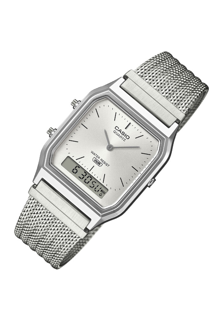 Casio AQ-230EM-7ADF Digital Analog Stainless Steel Strap Watch-Watch Portal Philippines