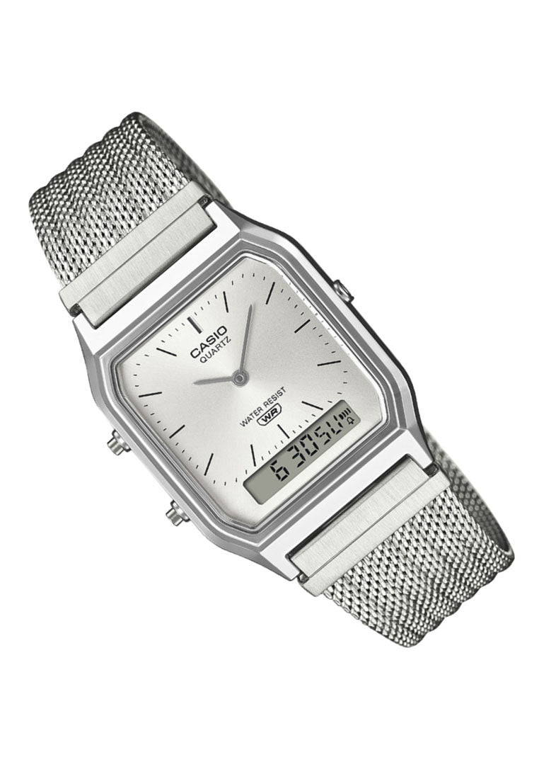 Casio AQ-230EM-7ADF Digital Analog Stainless Steel Strap Watch-Watch Portal Philippines