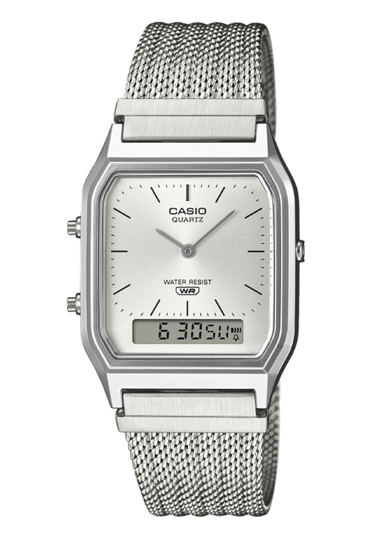Casio AQ-230EM-7ADF Digital Analog Stainless Steel Strap Watch-Watch Portal Philippines