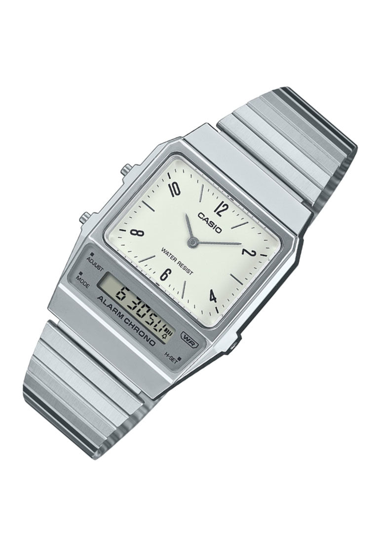 Casio AQ-800E-7A2 Digital Analog Stainless Steel Strap Watch For Men-Watch Portal Philippines