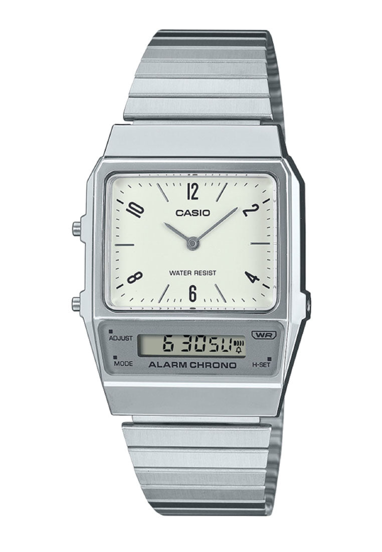 Casio AQ-800E-7A2 Digital Analog Stainless Steel Strap Watch For Men-Watch Portal Philippines