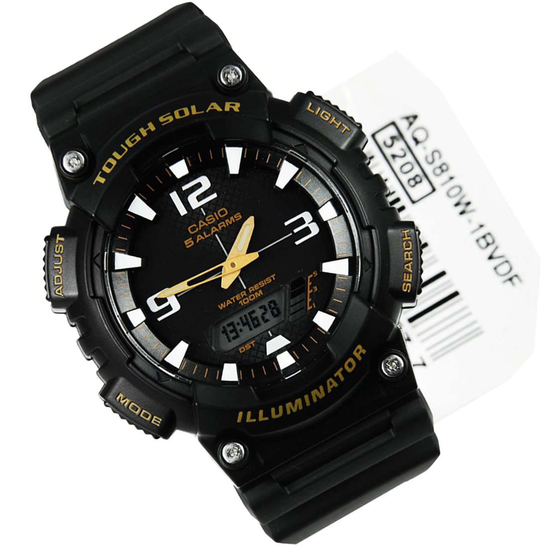 Casio AQ-S810W-1B Black Solar Powered Watch For Men-Watch Portal Philippines