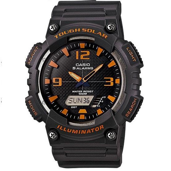 Casio Men's Solar Powered Analog Watch, Black Nylon Strap