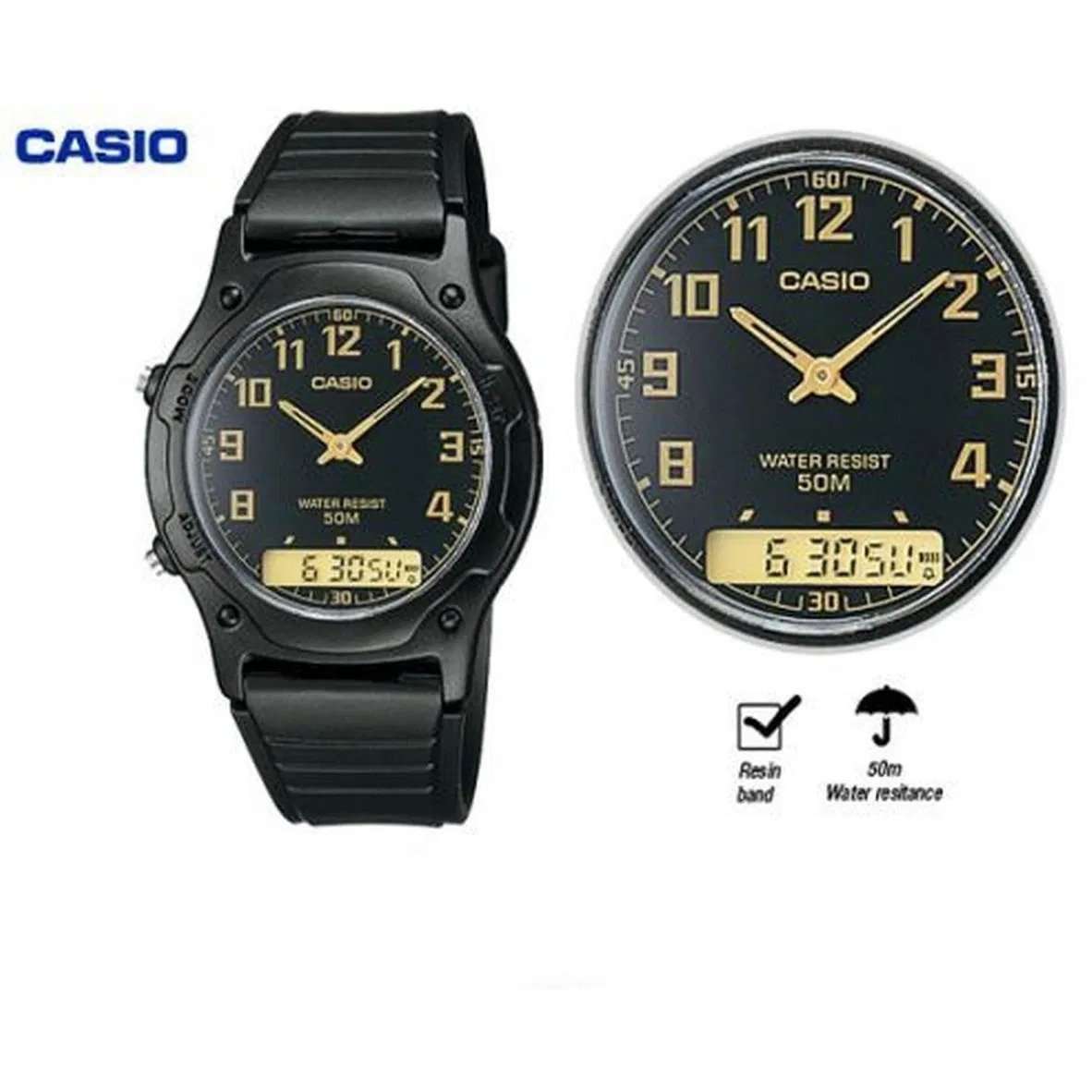 Casio AW-49H-1BVDF Black Resin Watch for Men and Women-Watch Portal Philippines