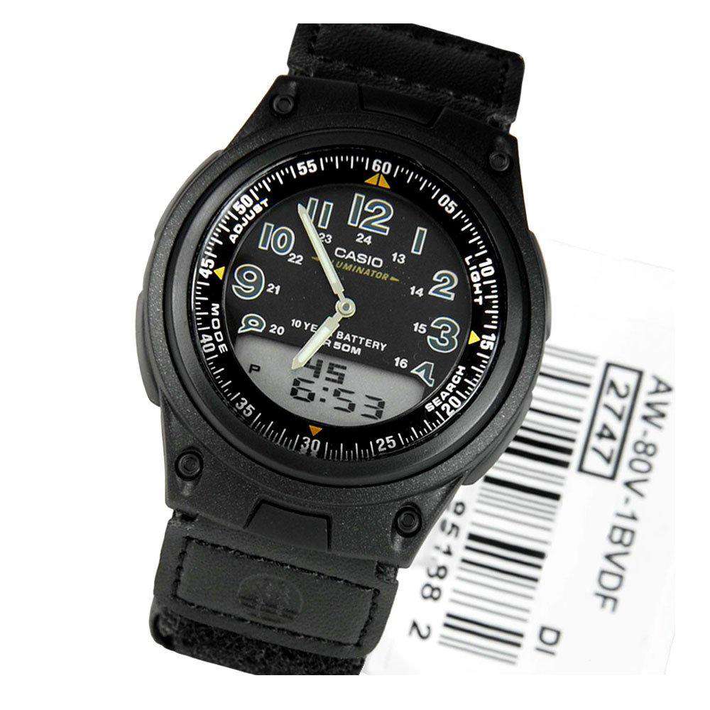 Casio AW-80V-1BVDF Black Nylon Watch for Men and Women-Watch Portal Philippines